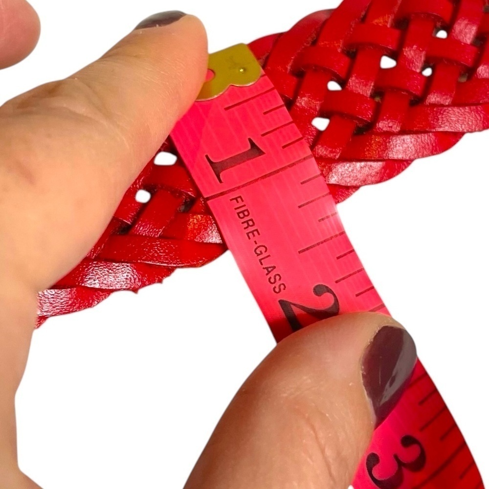 Braided Red Leather Belt ❤️ - Picture 4 of 5